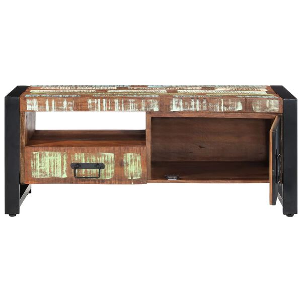 vidaXL Klubska mizica 100x50x41 cm iz trdnega predelanega lesa