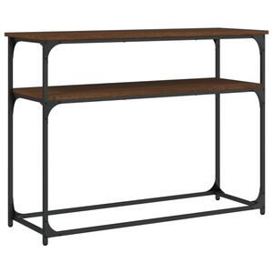 vidaXL Konzolna mizica rjav hrast 100x35,5x75 cm inženirski les