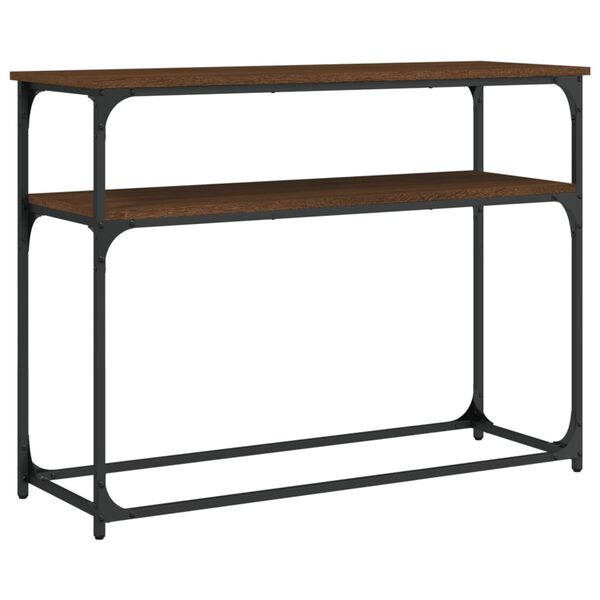 vidaXL Konzolna mizica rjav hrast 100x35,5x75 cm inženirski les