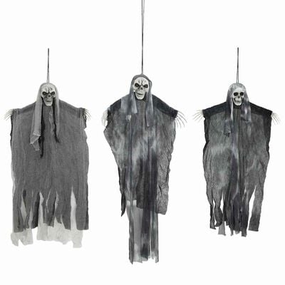 Viseči duhovi za Halloween 3 kosi črni 66 x 110 cm