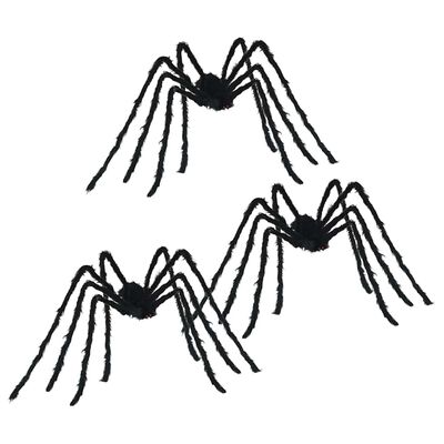 Dekoracija pajek za Halloween 3 kosi črna 200 cm