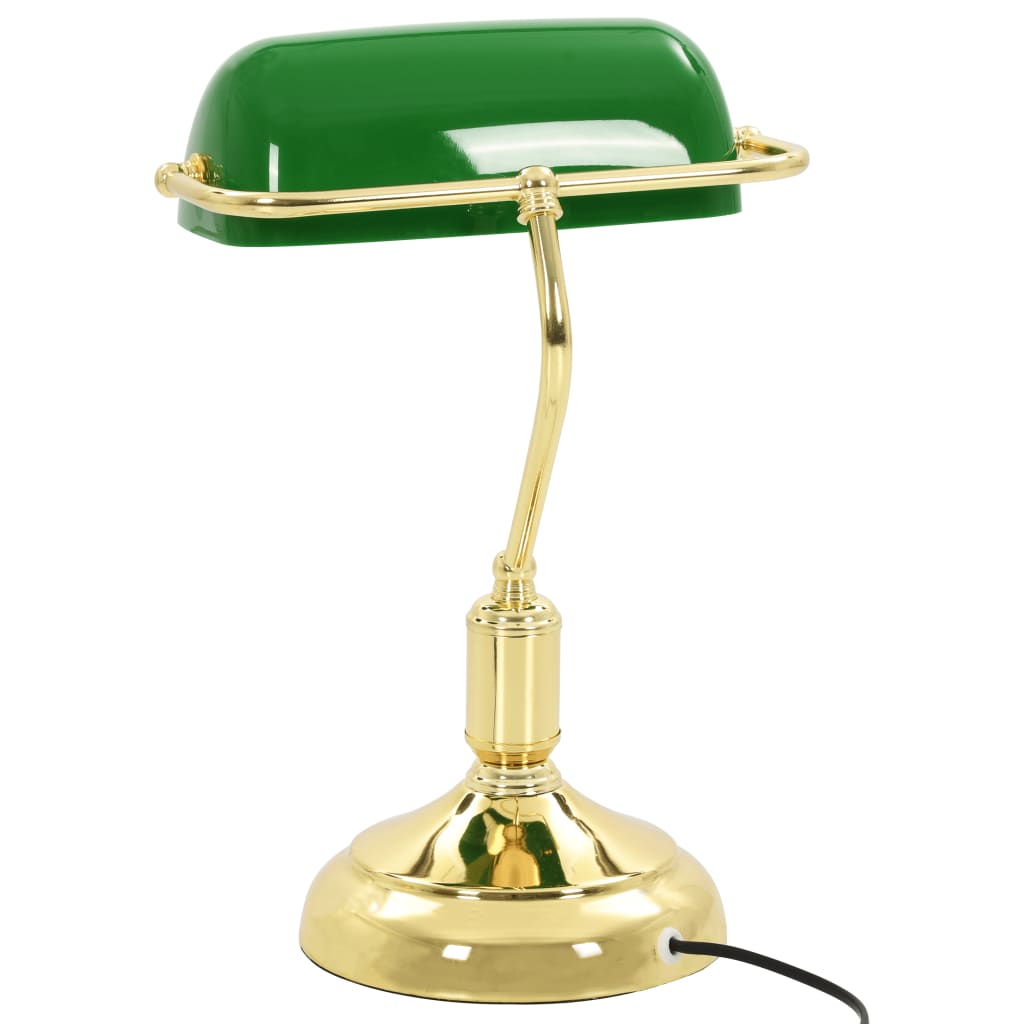 vidaXL Pisarniška namizna svetilka 40 W zelena in zlata