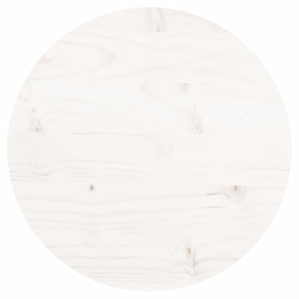 vidaXL Mizna plošča okrogla bela Ø30x3 cm trdna borovina