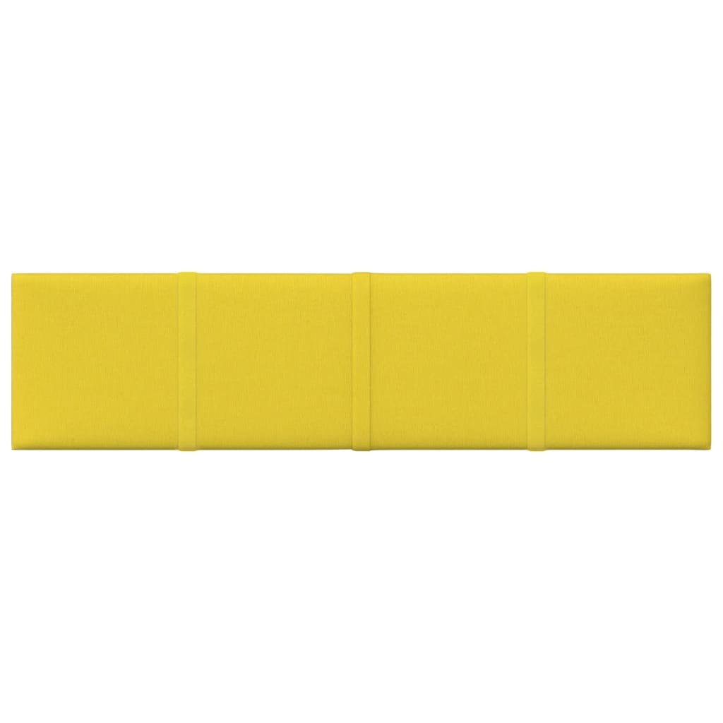 vidaXL Stenski paneli 12 kosov svetlo rumeni 60x15 cm blago 1,08 m²