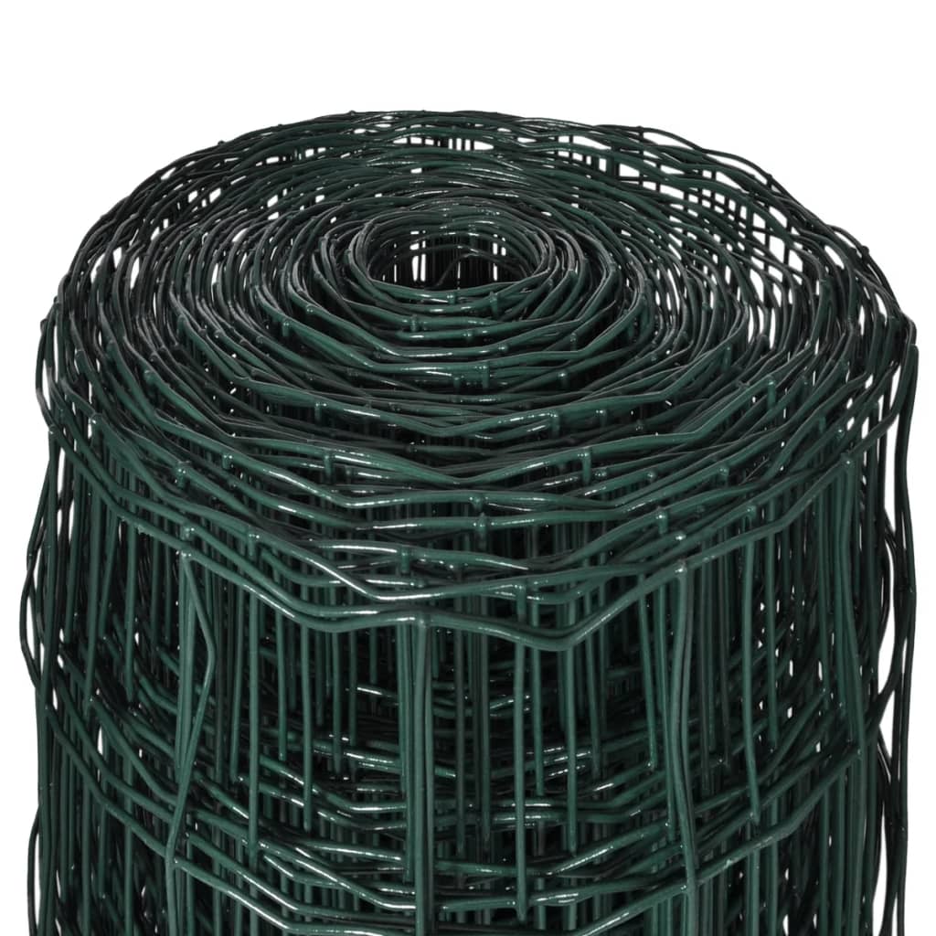vidaXL Evro ograja iz jekla 25 x 1,0 m zelena