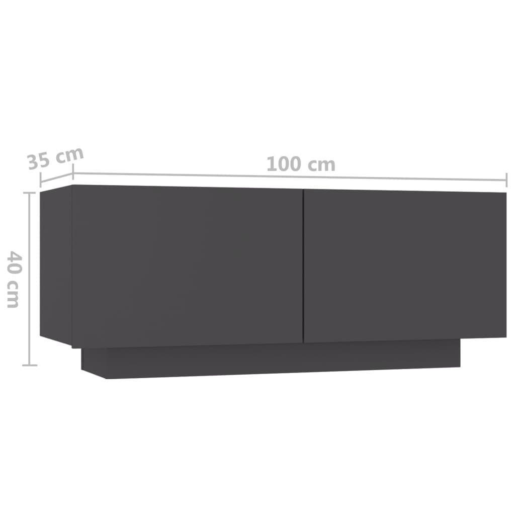vidaXL Nočna omarica siva 100x35x40 cm iverna plošča