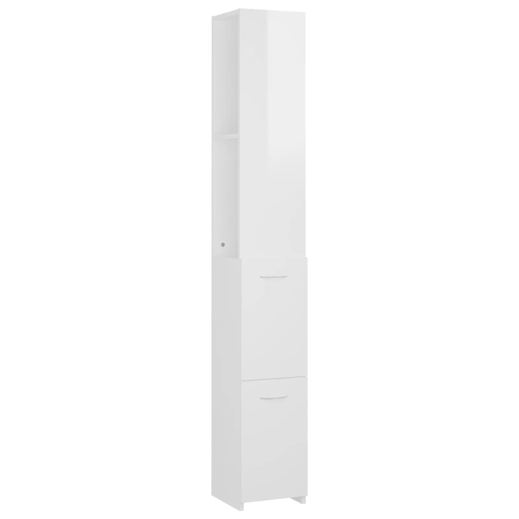 vidaXL Kopalniška omarica visok sijaj bela 25x26,5x170 cm