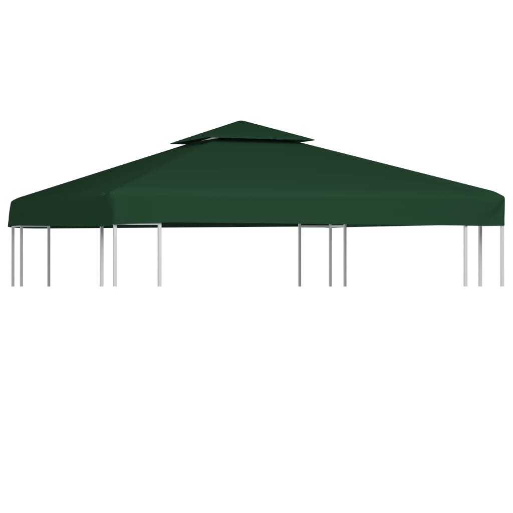 vidaXL Nadomestna streha za paviljon 310 g/m² zelena 3x3 m