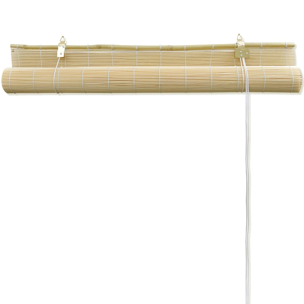 vidaXL Rolo senčilo iz bambusa 100x220 cm naravne barve