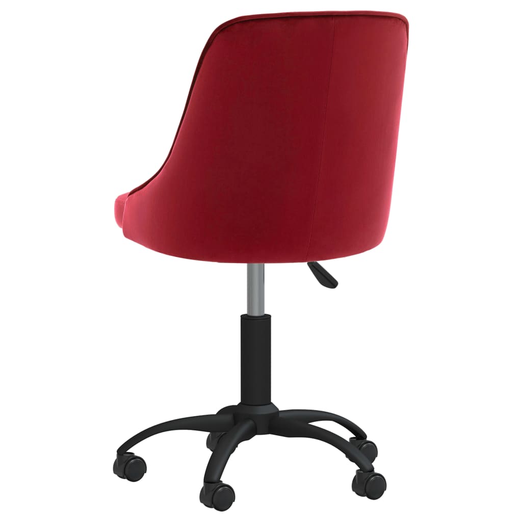vidaXL Vrtljiv pisarniški stol vinsko rdeč žamet