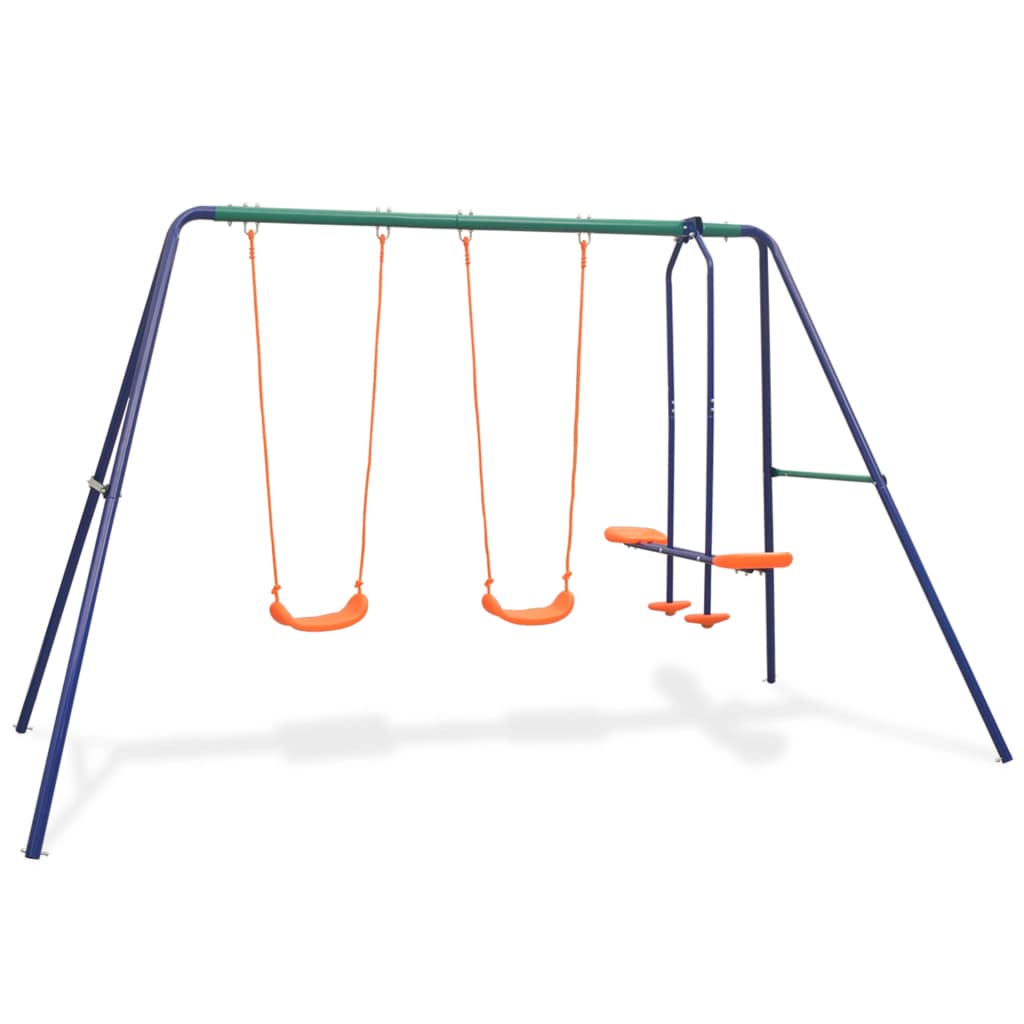 vidaXL Komplet otroških gugalnic s 4 sedeži oranžne barve