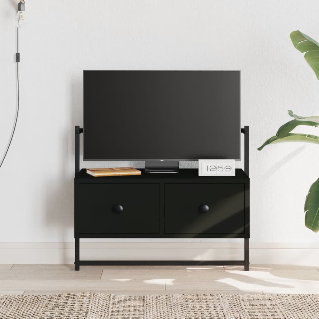 vidaXL TV omarica stenska črna 60,5x30x51 cm inženirski les