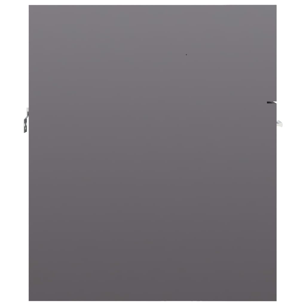 vidaXL Omarica za umivalnik visok sijaj siva 41x38,5x46 cm iverna pl.