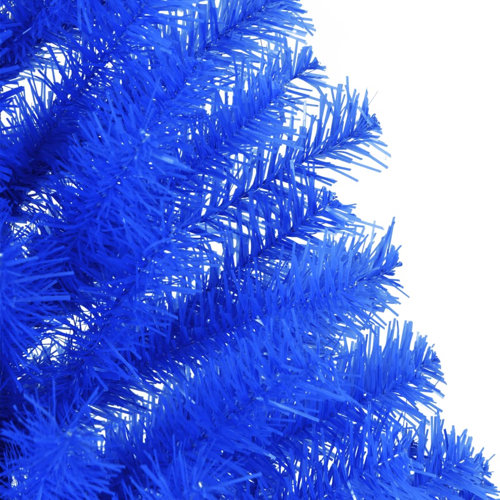 vidaXL Umetna polovična novoletna jelka s stojalom modra 120 cm PVC