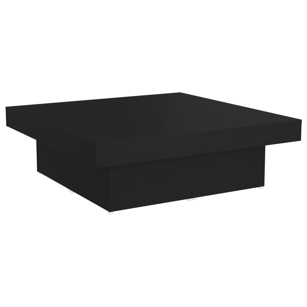vidaXL Klubska mizica črna 90x90x28 cm iverna plošča