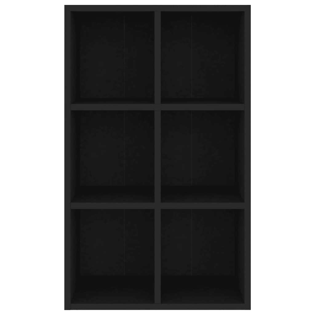 vidaXL Knjižna omara/komoda črna 66x30x98 cm iverna plošča