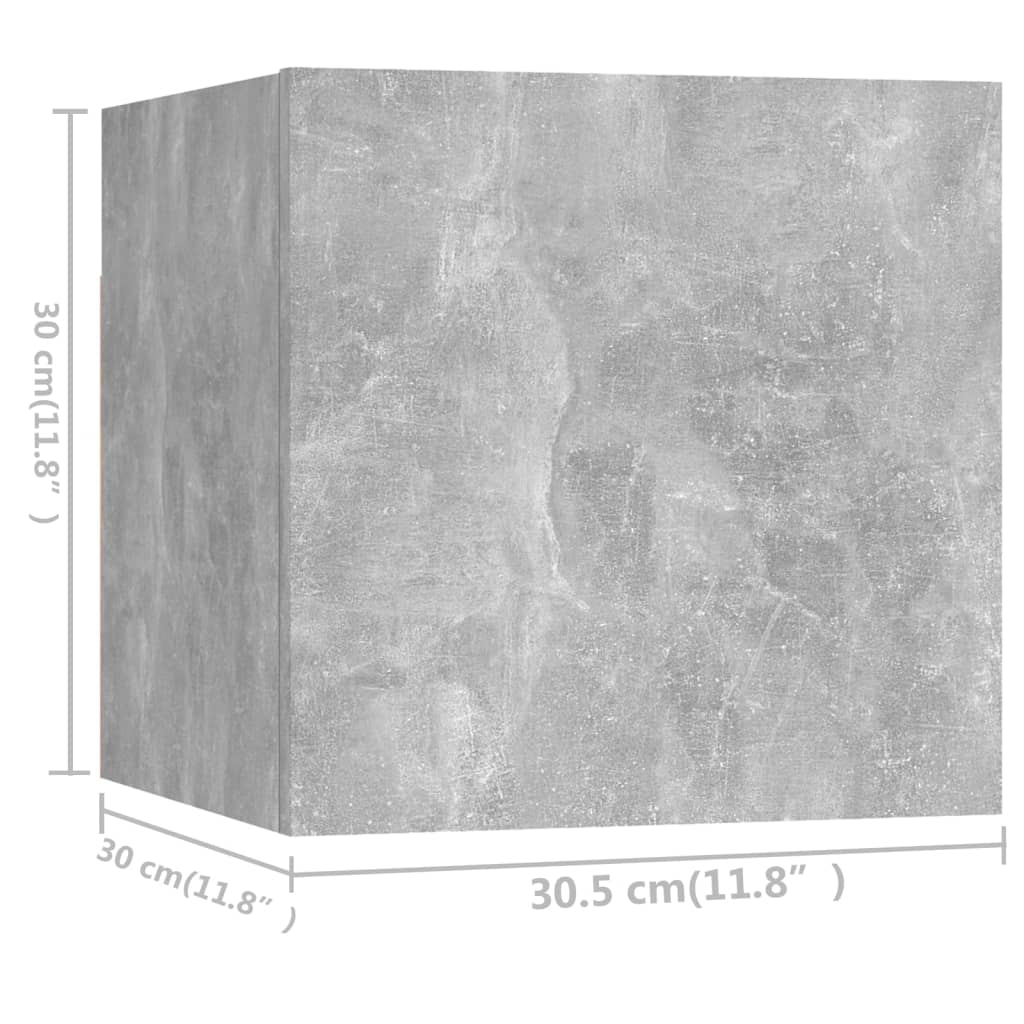 vidaXL Komplet TV omaric 4-delni betonsko siva iverna plošča