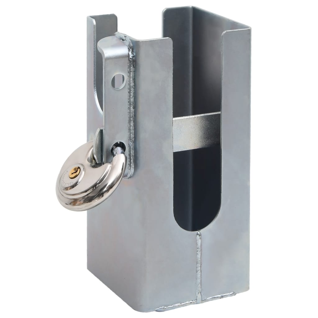 vidaXL Zaščitna ključavnica za kljuko srebrna 11x11x23,5 cm jeklo