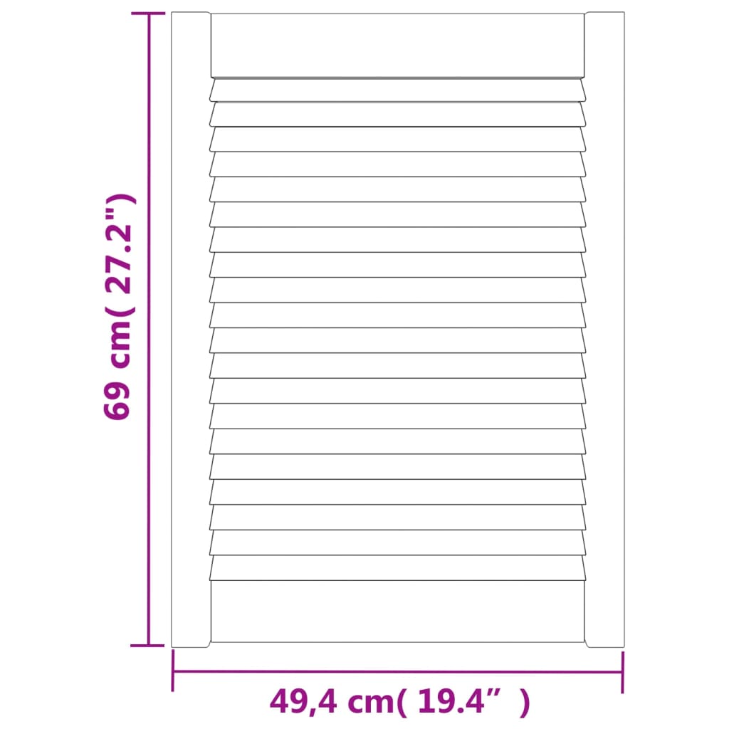 vidaXL Vrata za omarico z letvicami bela 69x49,4 cm trdna borovina