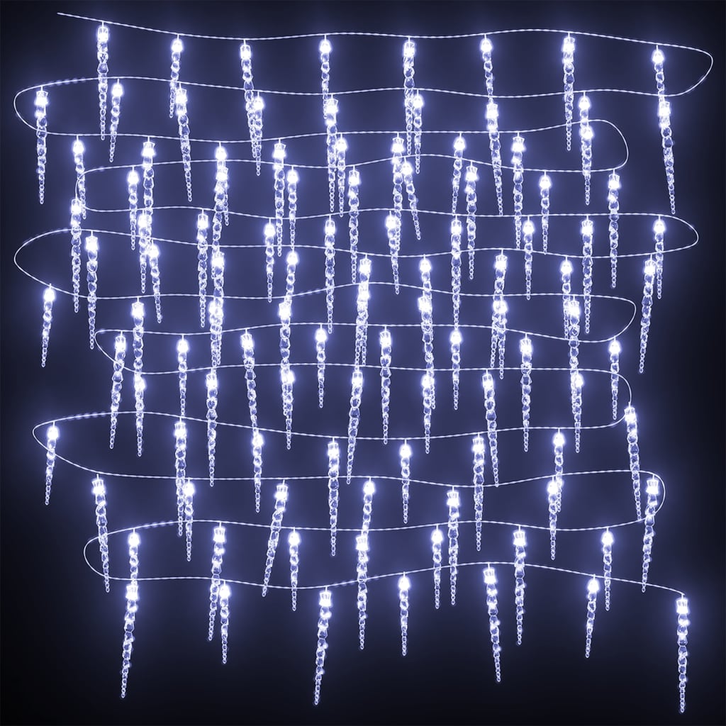 vidaXL Božične ledene sveče 200 LED hladno bele 20 m akril PVC