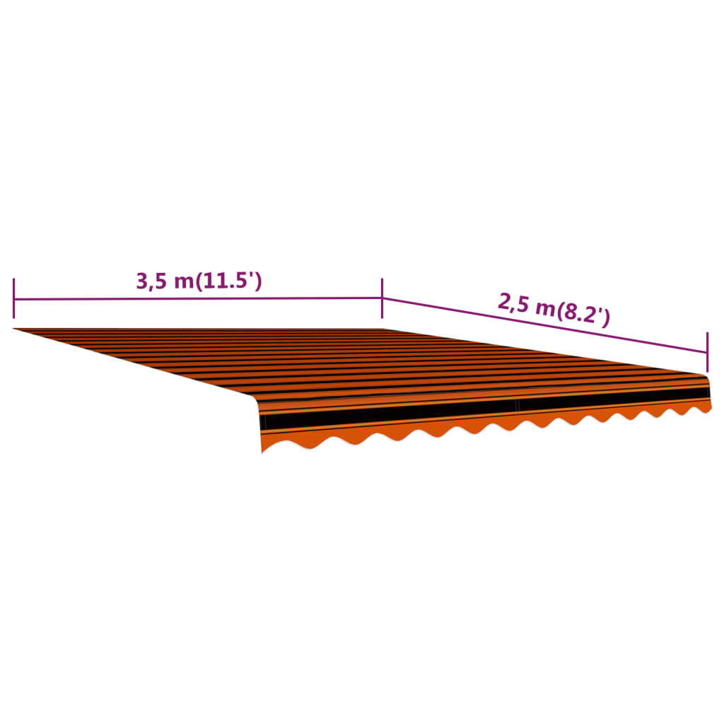 vidaXL Tenda iz platna oranžna in rjava 350x250 cm