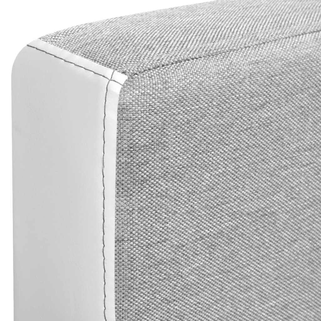 vidaXL Kotna sedežna garnitura z ležiščem 218x155x69 cm bela in siva