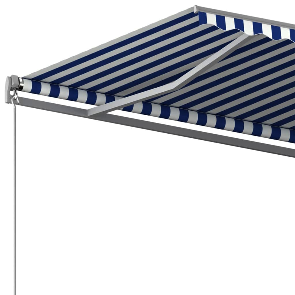vidaXL Prostostoječa avtomatska tenda 500x300 cm modra/bela