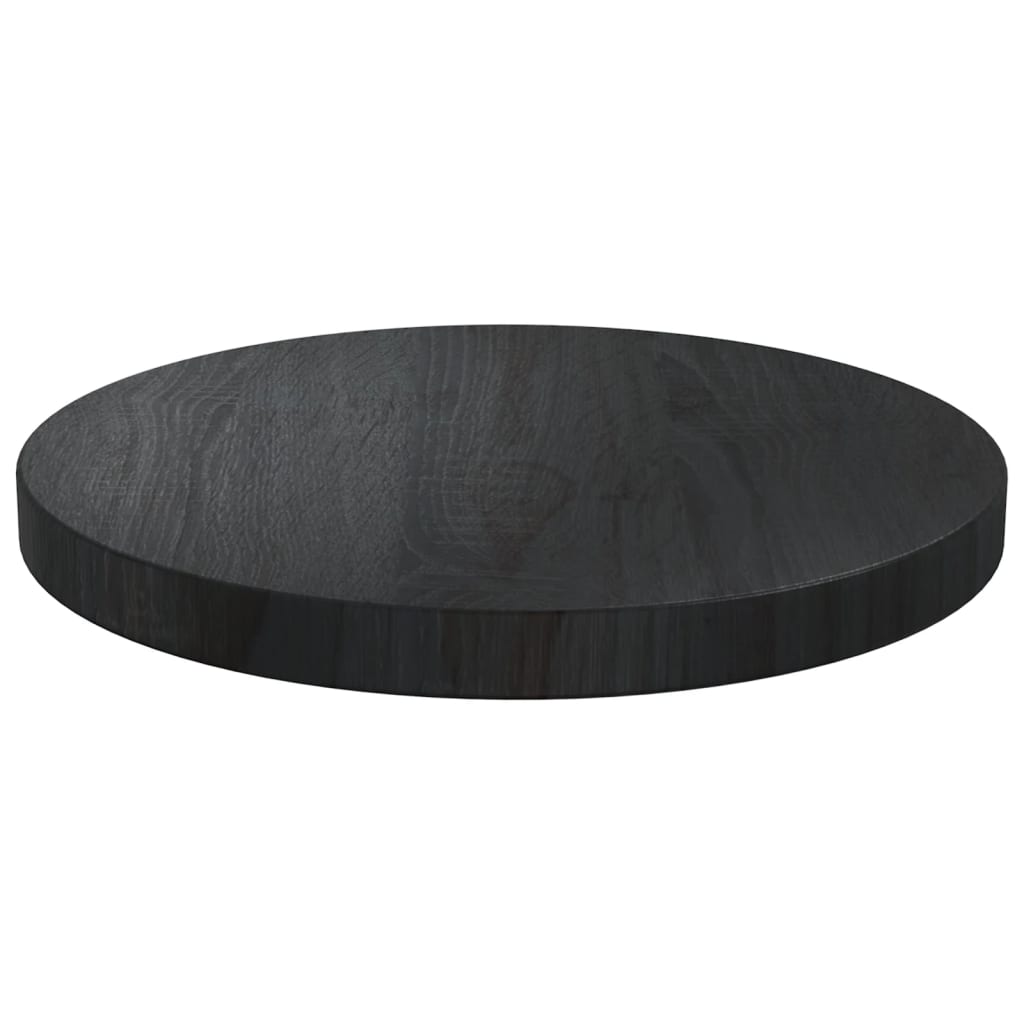 vidaXL Mizna plošča črna Ø30x2,5 cm trdna borovina
