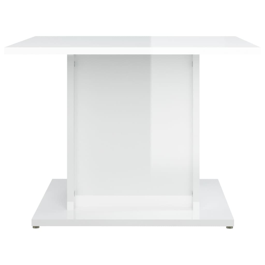 vidaXL Klubska mizica visok sijaj bela 55,5x55,5x40 cm iverna plošča