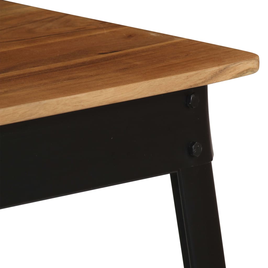 vidaXL Jedilna miza iz trdnega akacijevega lesa in jekla 75x75x76 cm