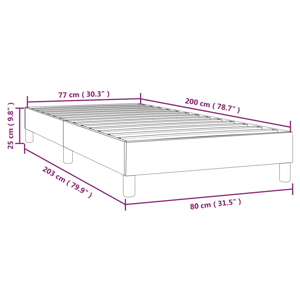 vidaXL Box spring posteljni okvir siv 80x200 cm umetno usnje