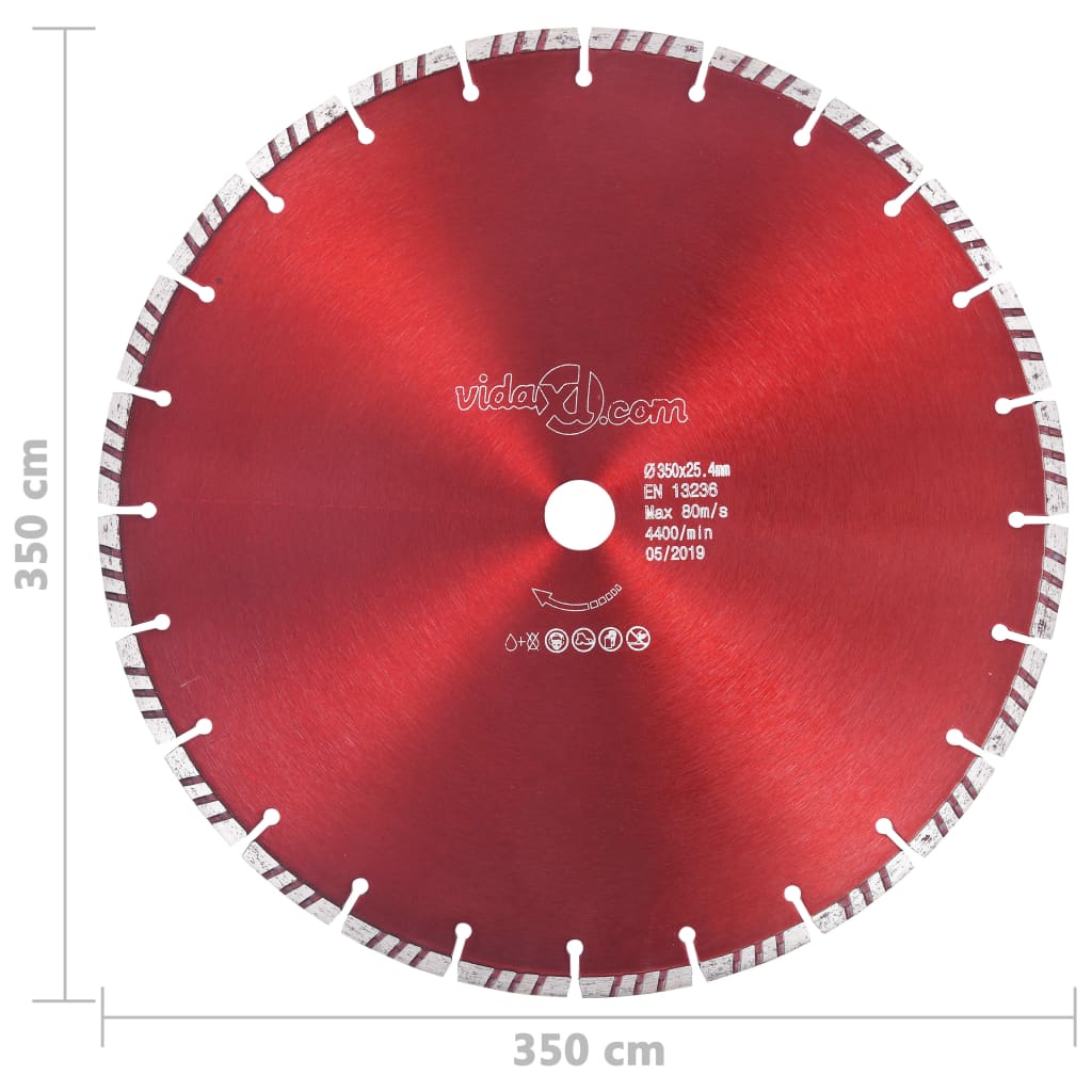 vidaXL Diamantni rezalni disk s turbo jeklom 350 mm