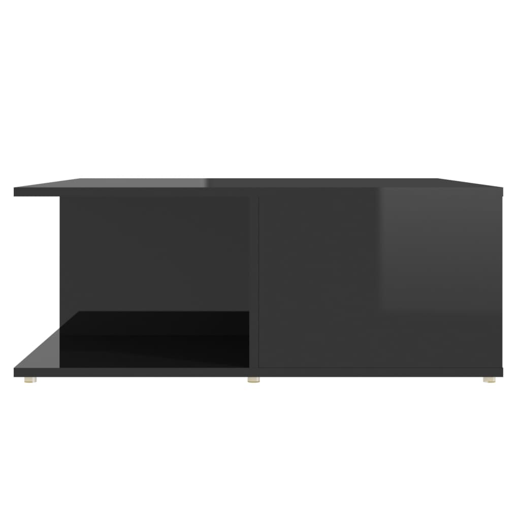 vidaXL Klubska mizica visok sijaj črna 80x80x31 cm iverna plošča