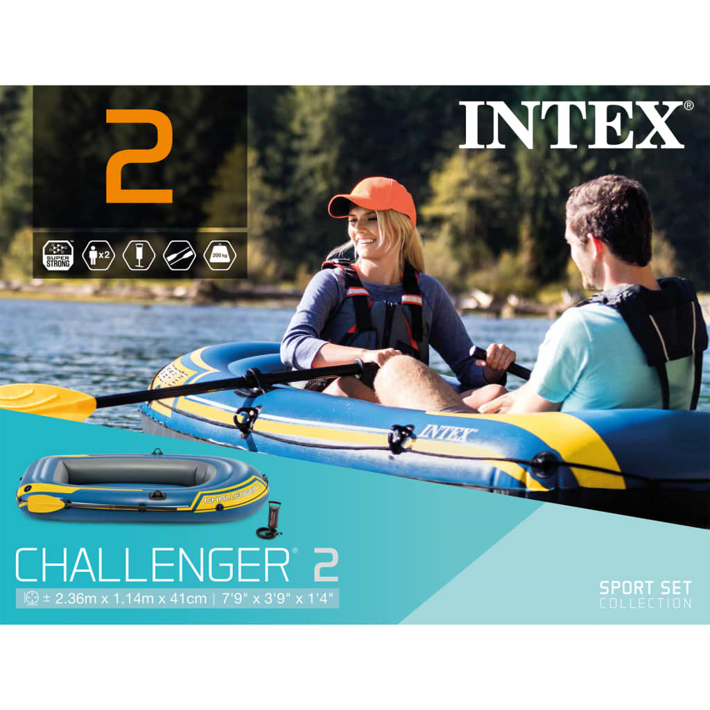 Intex Challenger 2 napihljiv čoln z vesli in črpalko 68367NP