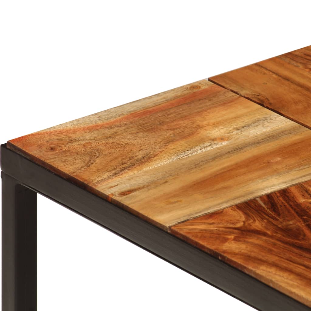 vidaXL Klubska mizica 110x60x40 cm akacijev les in jeklo