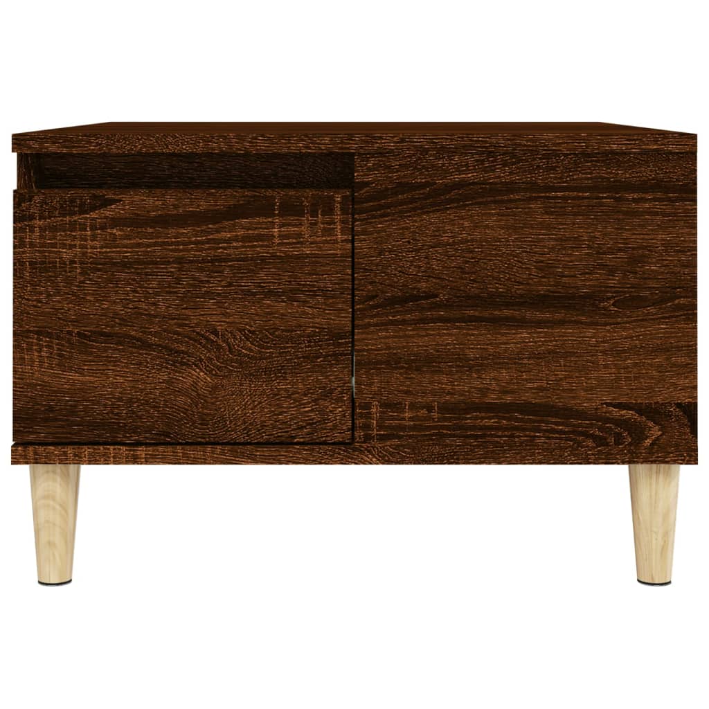 vidaXL Klubska mizica rjavi hrast 55x55x36,5 cm inženirski les