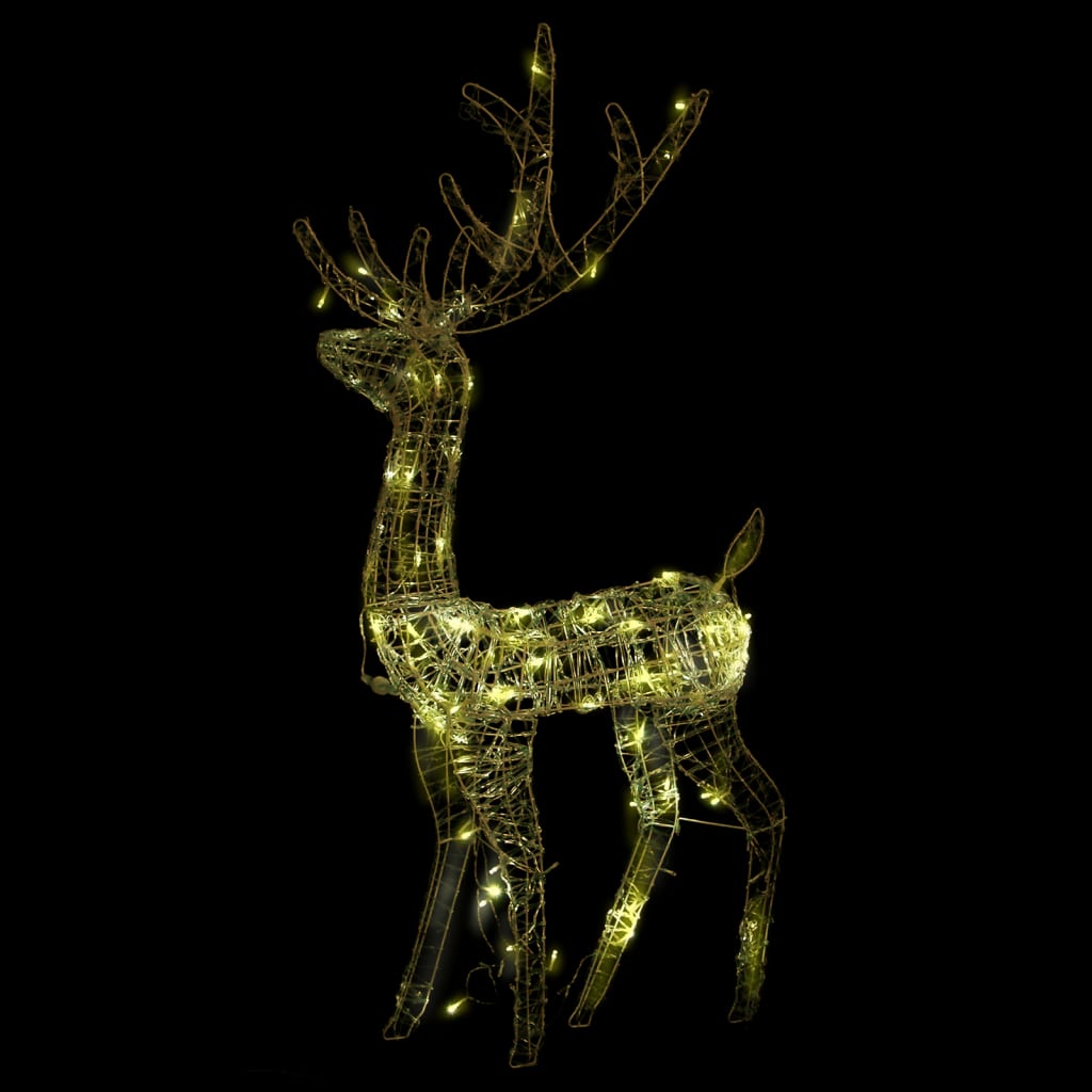 vidaXL Božični severni jelen iz akrila 2 kosa 120 cm toplo bel