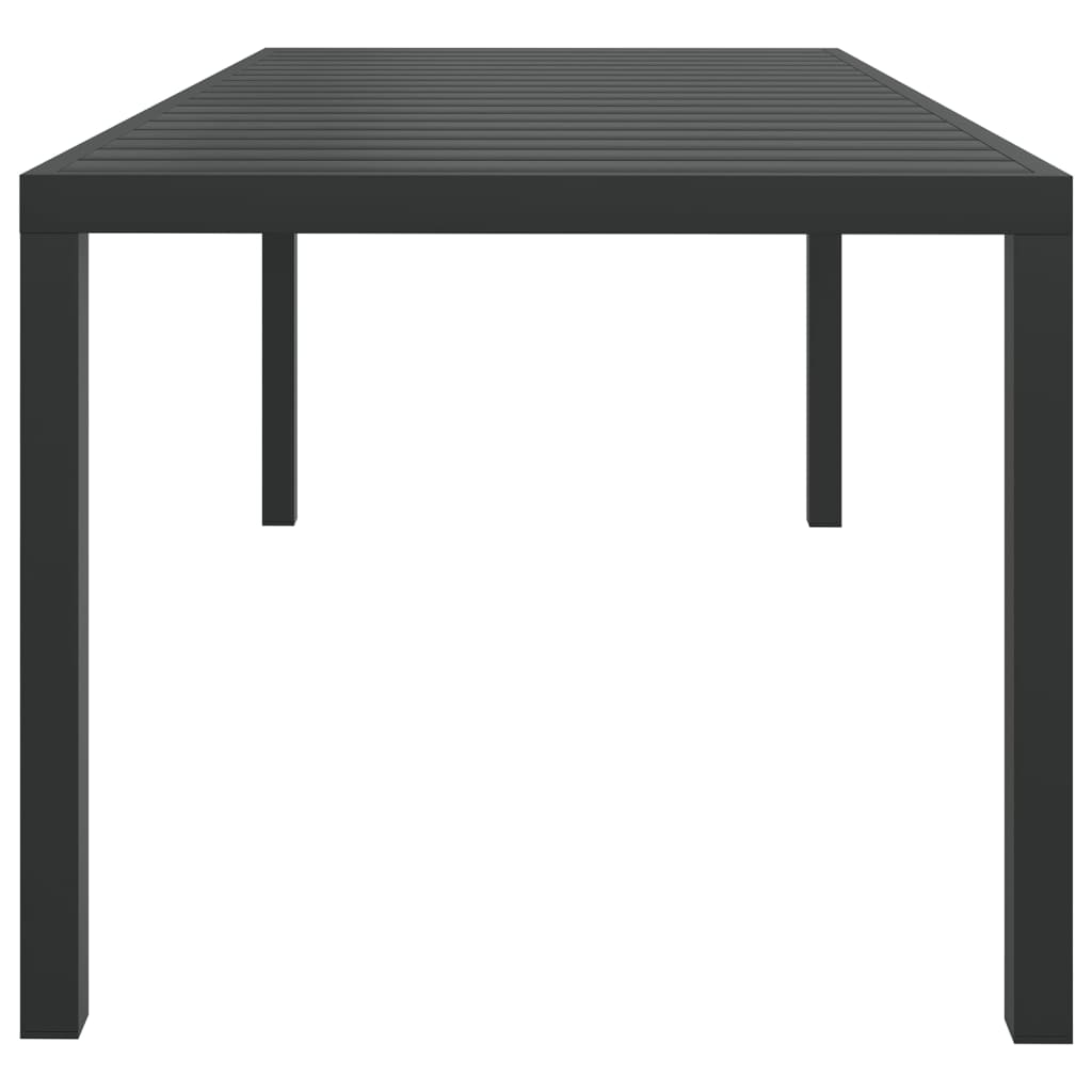 vidaXL Vrtna miza črna 185x90x74 cm aluminij in WPC