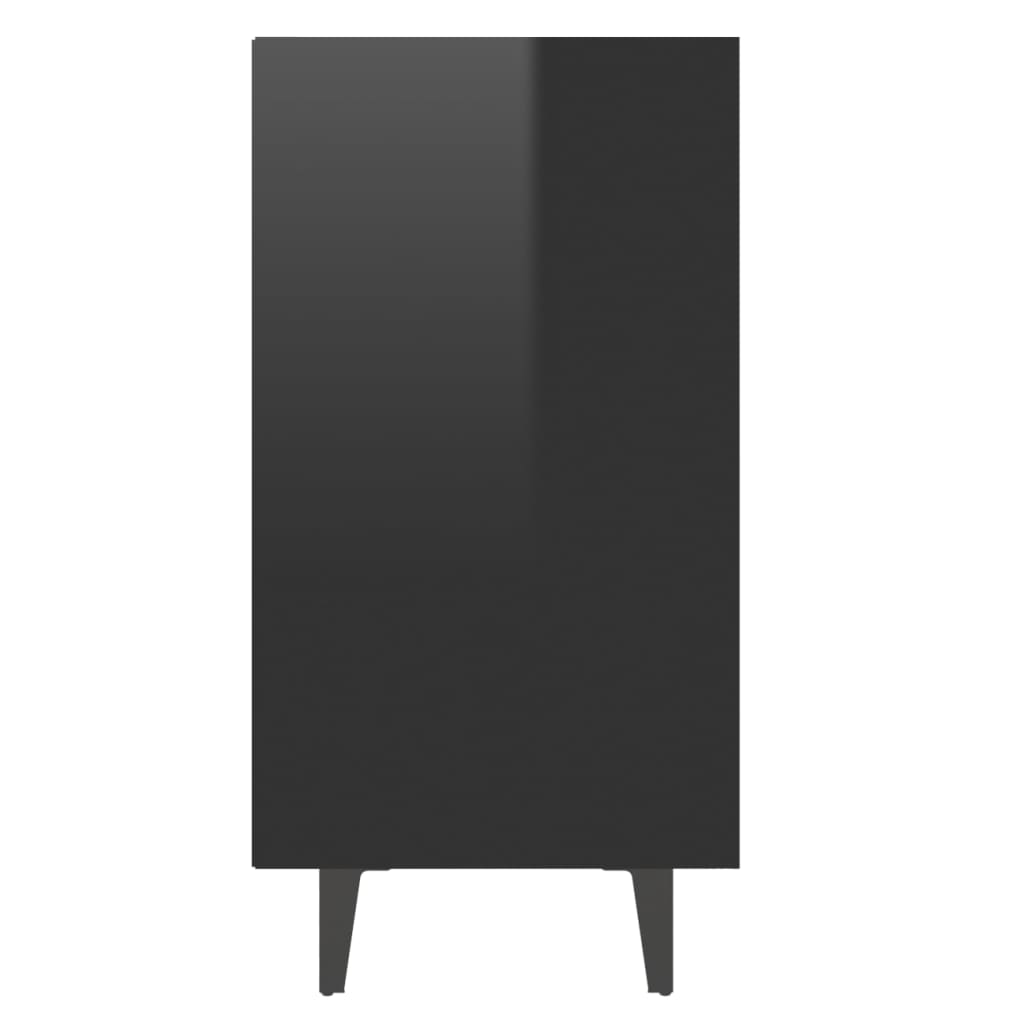 vidaXL Komoda visok sijaj črna 103,5x35x70 cm iverna plošča