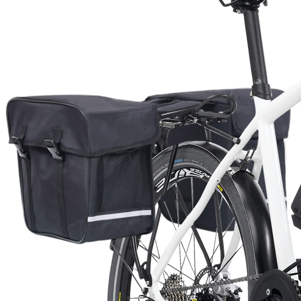 vidaXL Dvojna kolesarska torba za zadnji prtljažnik vodotesna 35L črna