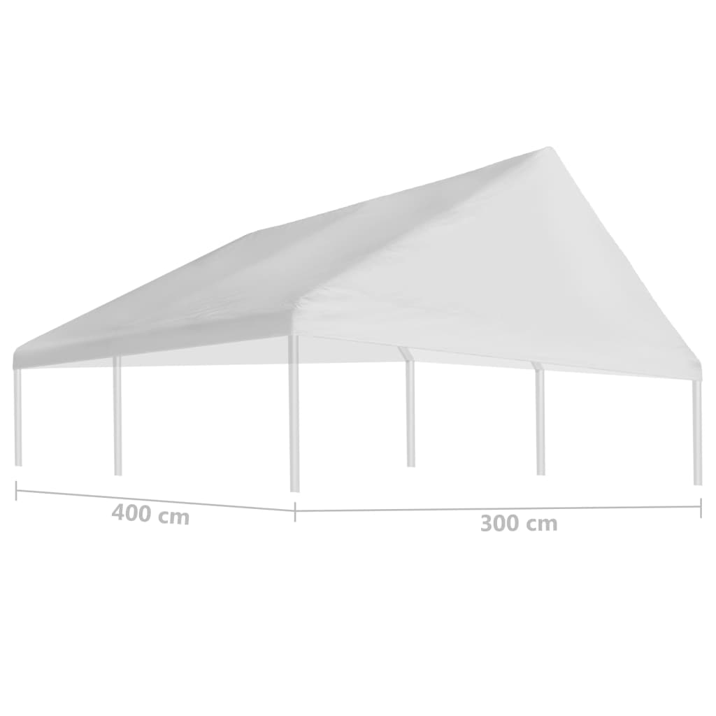 vidaXL Streha za šotor za zabave 3 x 4 m bela