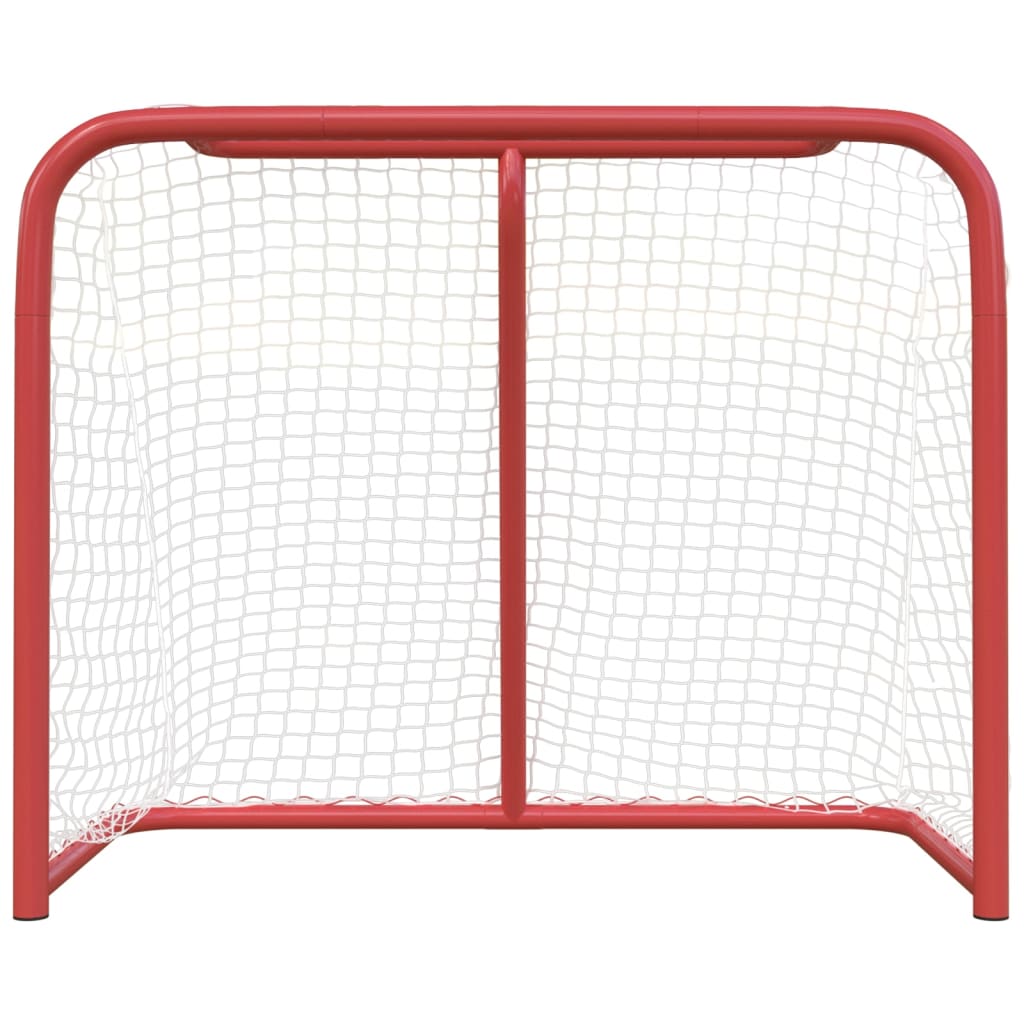 vidaXL Gol za hokej rdeč in bel 183x71x122 cm poliester
