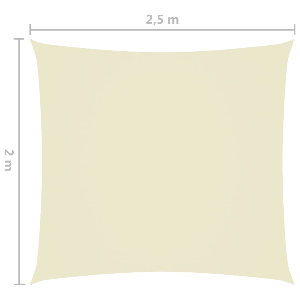 vidaXL Senčno jadro oksford blago pravokotno 2x2,5 m krem