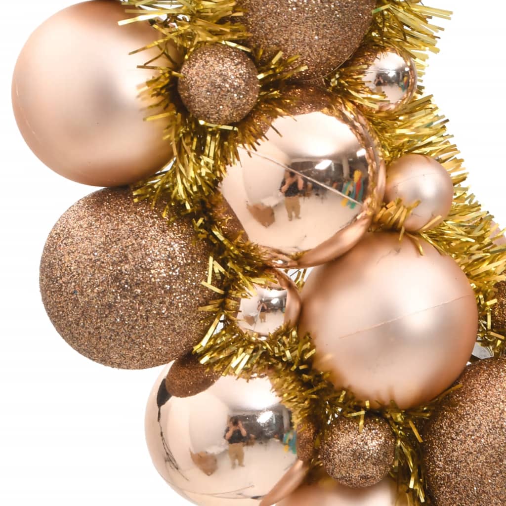 vidaXL Božični venček rožnato zlat 45 cm polistiren