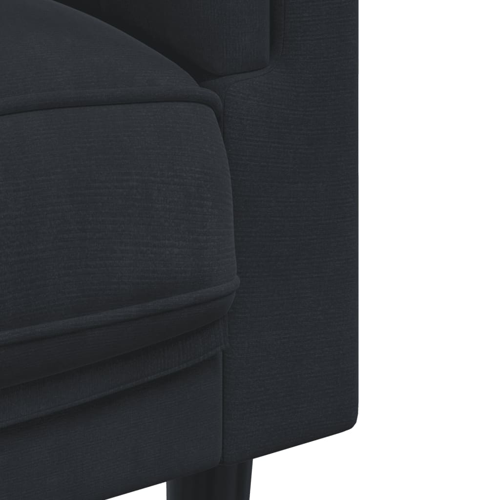 vidaXL Sedežna garnitura 3-delna z vzglavniki črn žamet