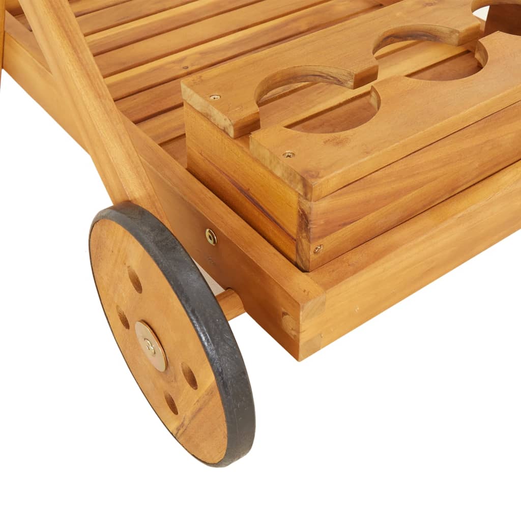 vidaXL Čajni voziček 54x87x90 cm trden akacijev les