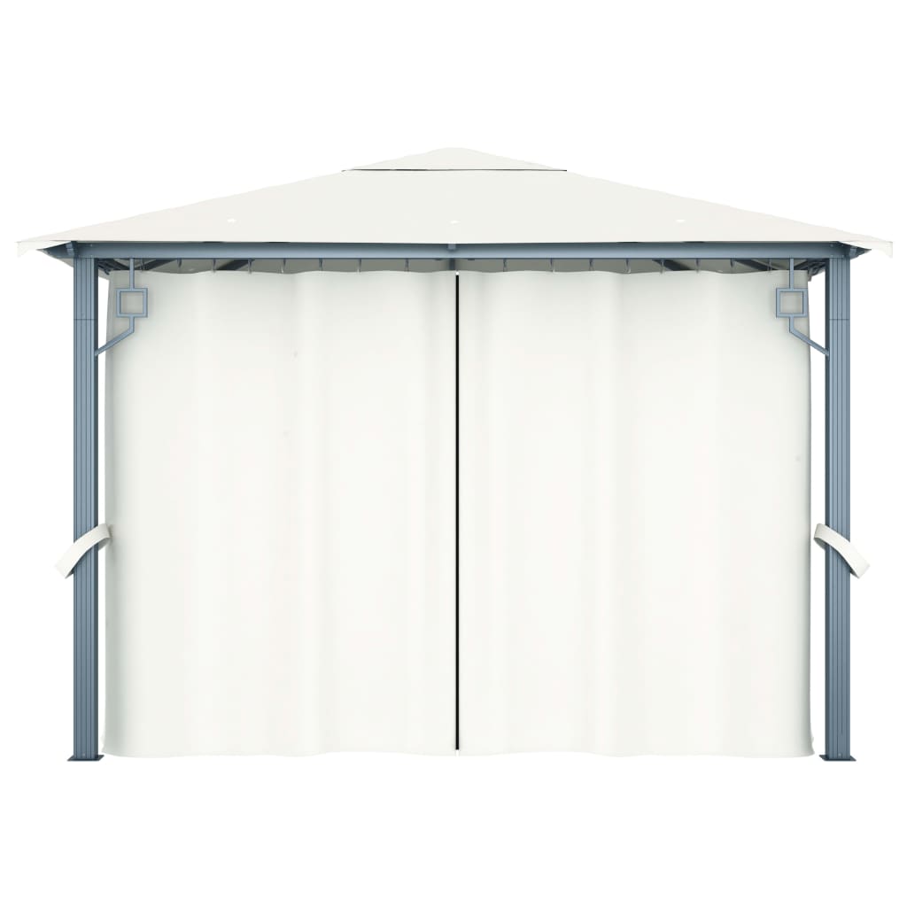 vidaXL Paviljon z zaveso 300x300 cm krem aluminij