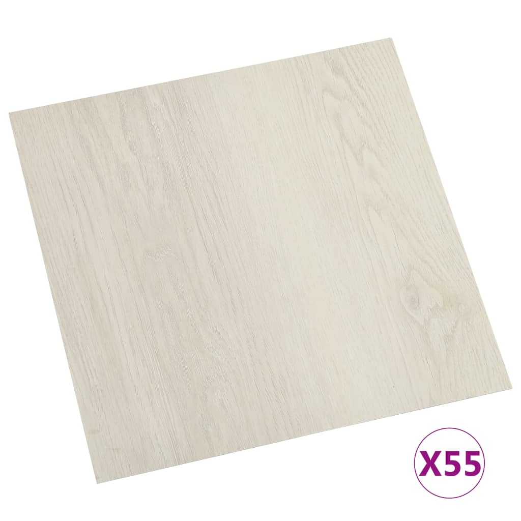 vidaXL Samolepilne talne plošče 55 kosov PVC 5,11 m² bež
