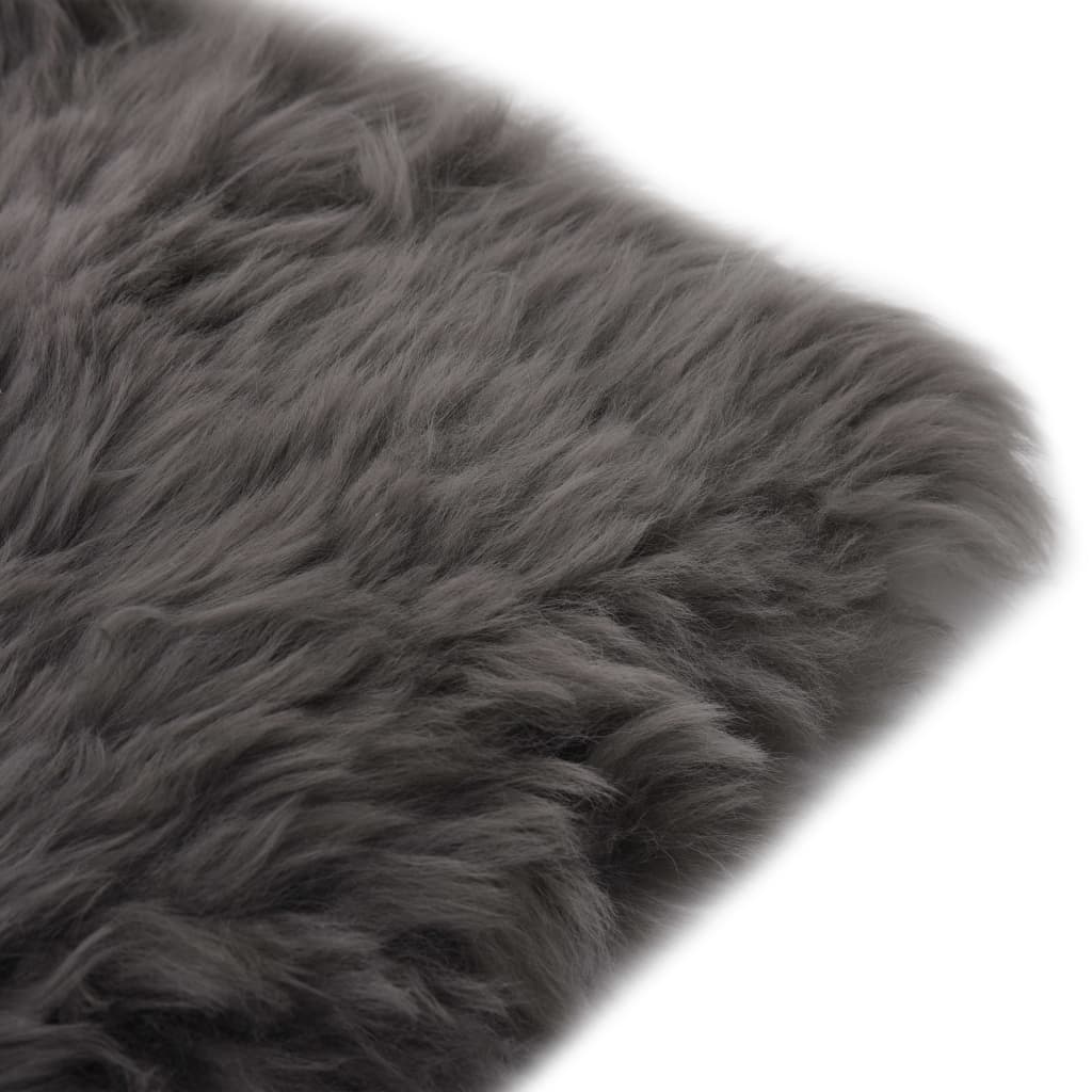 vidaXL Podloge za stol 2 kosa svetlo sive 40x40 cm prava ovčja koža