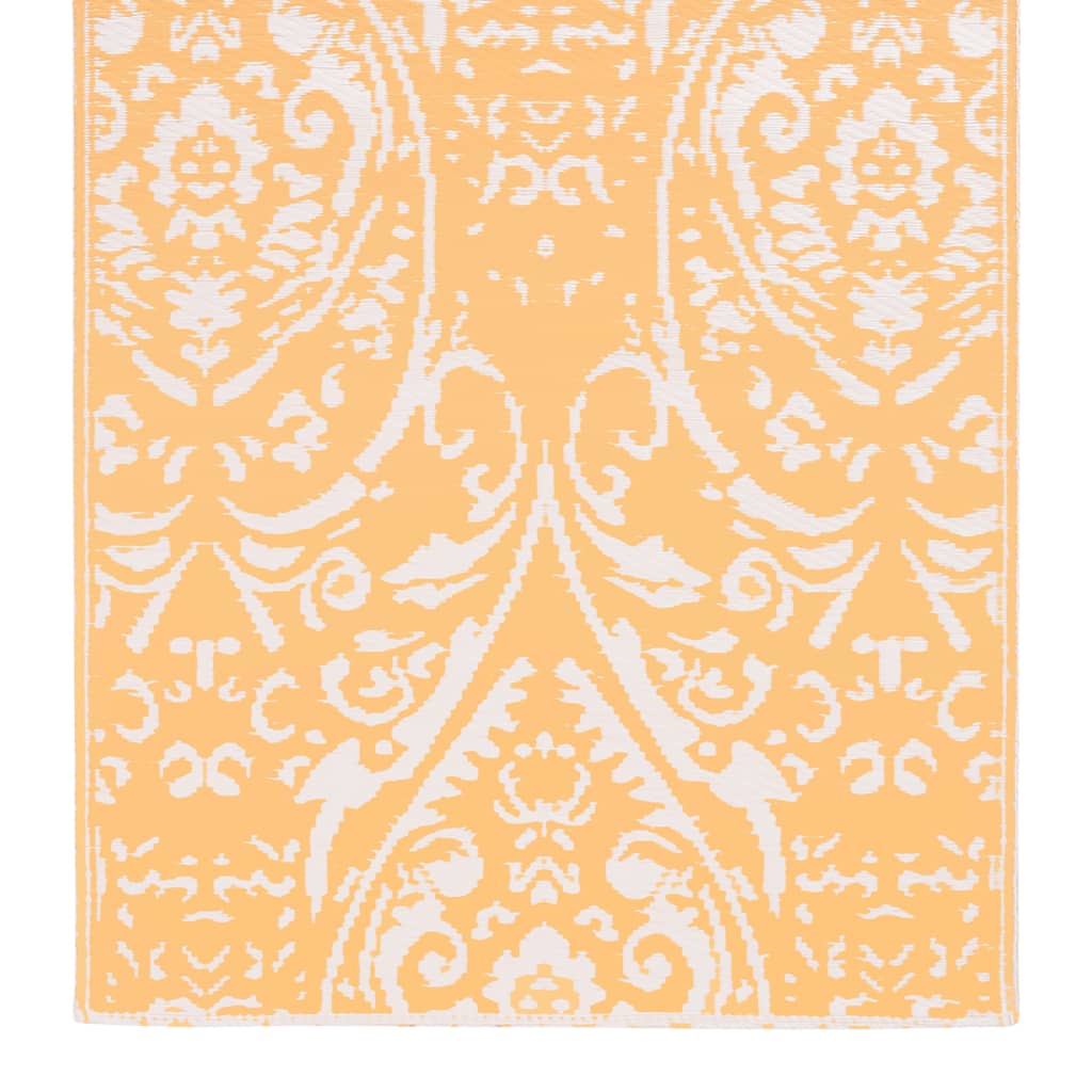 vidaXL Zunanja preproga oranžna in bela 120x180 cm PP